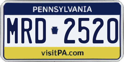 PA license plate MRD2520