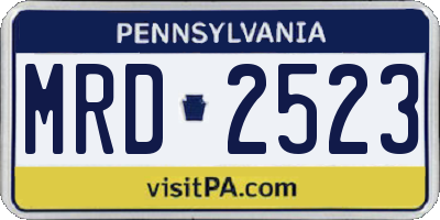 PA license plate MRD2523