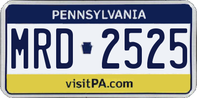 PA license plate MRD2525