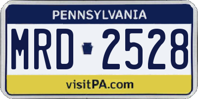 PA license plate MRD2528