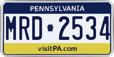 PA license plate MRD2534