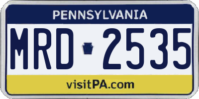 PA license plate MRD2535