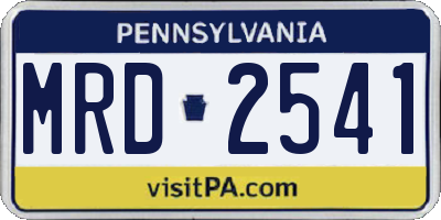PA license plate MRD2541