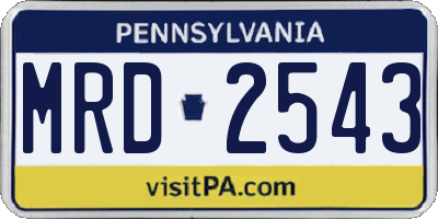 PA license plate MRD2543