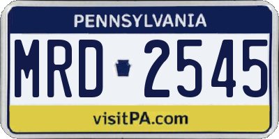 PA license plate MRD2545