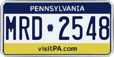 PA license plate MRD2548