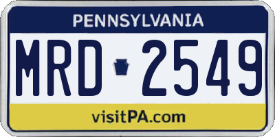 PA license plate MRD2549