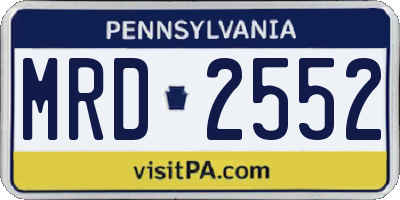 PA license plate MRD2552