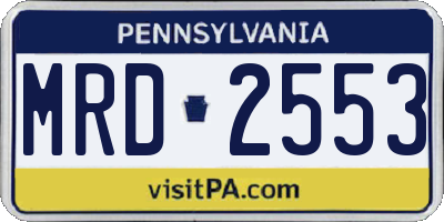 PA license plate MRD2553