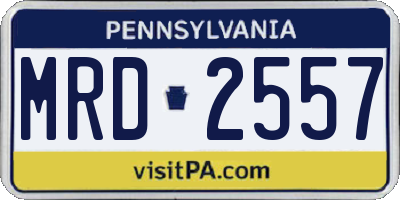 PA license plate MRD2557