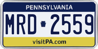 PA license plate MRD2559