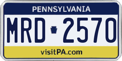 PA license plate MRD2570