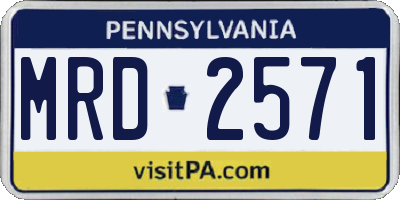 PA license plate MRD2571