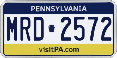 PA license plate MRD2572
