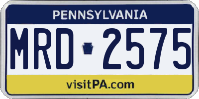 PA license plate MRD2575