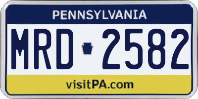 PA license plate MRD2582