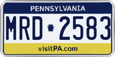 PA license plate MRD2583