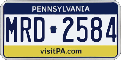 PA license plate MRD2584