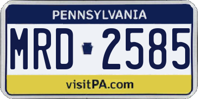 PA license plate MRD2585