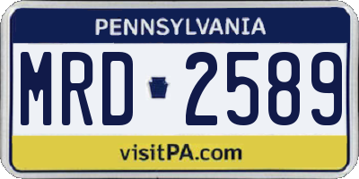 PA license plate MRD2589