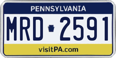 PA license plate MRD2591