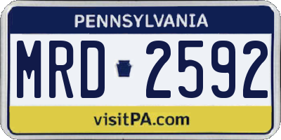 PA license plate MRD2592