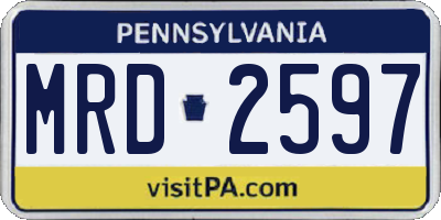 PA license plate MRD2597