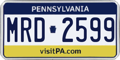 PA license plate MRD2599