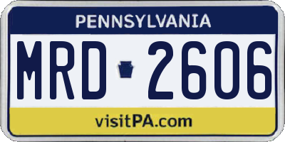 PA license plate MRD2606