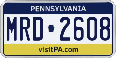 PA license plate MRD2608