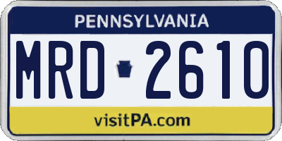 PA license plate MRD2610