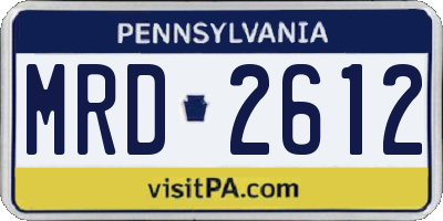 PA license plate MRD2612