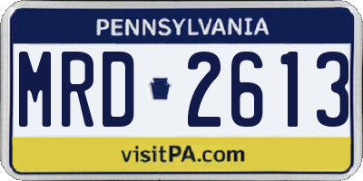 PA license plate MRD2613