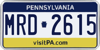 PA license plate MRD2615
