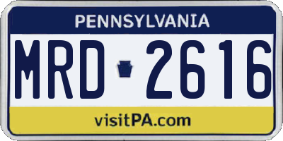 PA license plate MRD2616