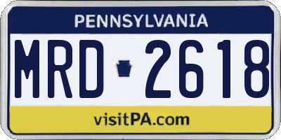 PA license plate MRD2618