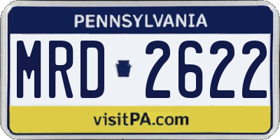 PA license plate MRD2622