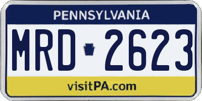 PA license plate MRD2623