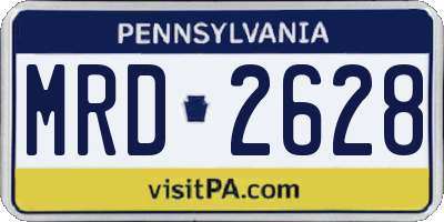 PA license plate MRD2628