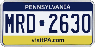 PA license plate MRD2630