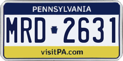 PA license plate MRD2631