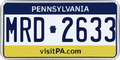 PA license plate MRD2633