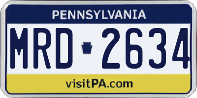 PA license plate MRD2634