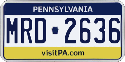 PA license plate MRD2636