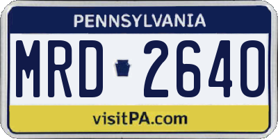 PA license plate MRD2640