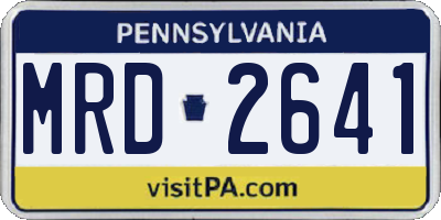 PA license plate MRD2641