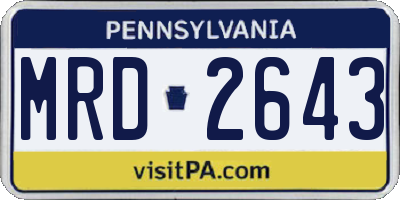 PA license plate MRD2643