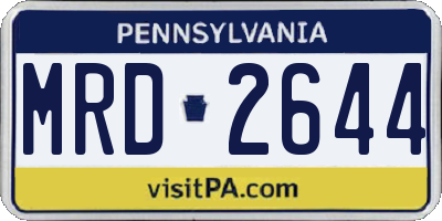 PA license plate MRD2644