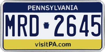 PA license plate MRD2645