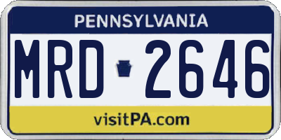 PA license plate MRD2646